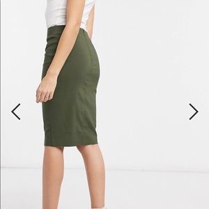 ASOS Design High Waisted Pencil Skirt Moss